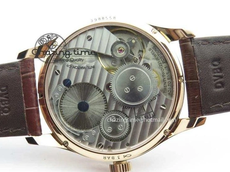 MIROTIME 0513 GoAnywhere Portuguese IW5444 RG White Dial RG Numbers On Brown Leather Strap A 7253